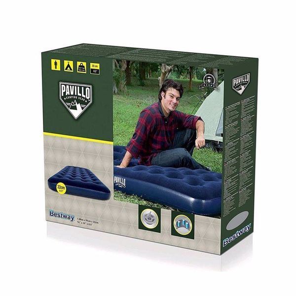 Матрац велюровий надувний Bestway 67001N синій, 188-99-22 см 67001 фото