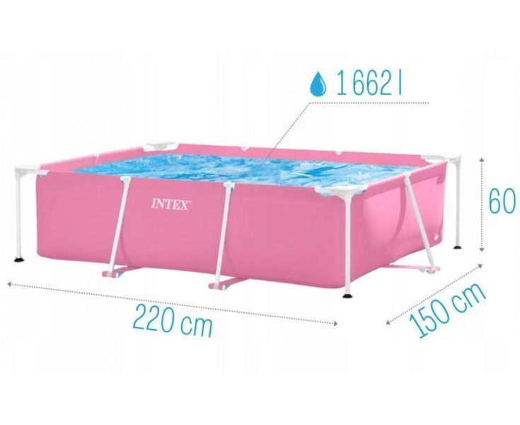 Басейн каркасний Intex 28266 рожевий 220х150х60 см 28266 фото