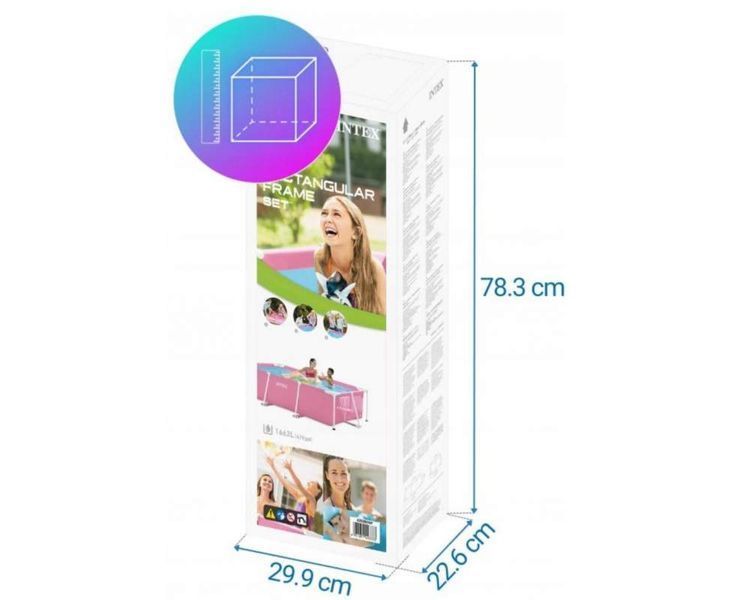 Басейн каркасний Intex 28266 рожевий 220х150х60 см 28266 фото